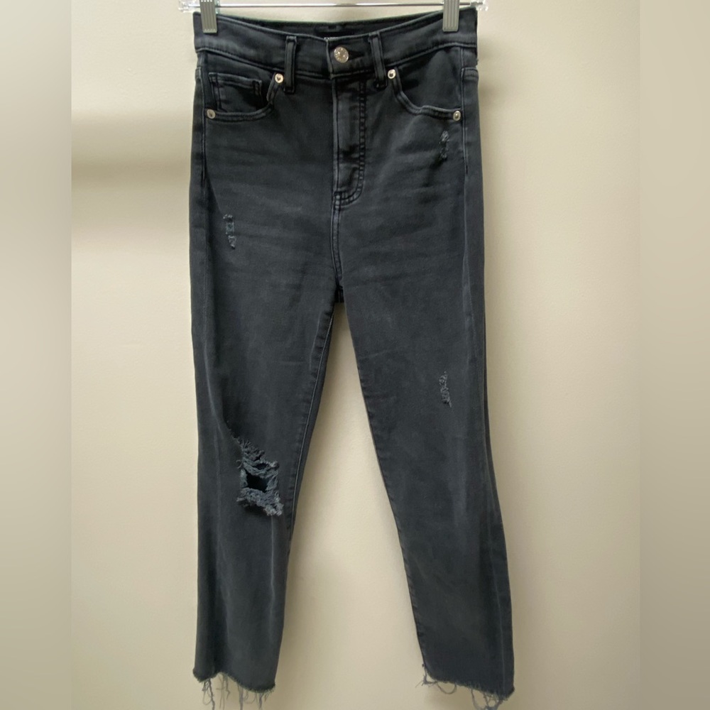 Express black denim - slim super high rise